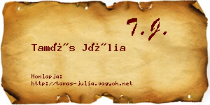Tamás Júlia névjegykártya